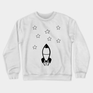 Rocket with Stars in the sky Crewneck Sweatshirt